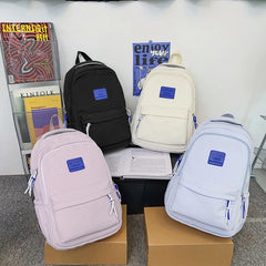 Student Female Backpack Waterproof Women School Bag Lady Laptop Book Solid Girl