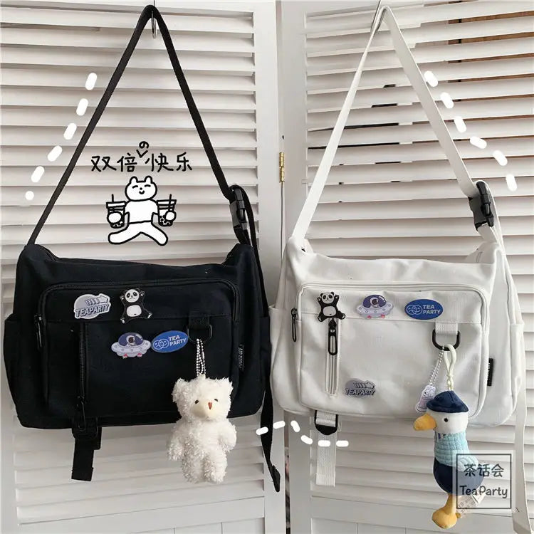 Harajuku Retro Messenger Bag Large Capacity Crossbody Bags for Women