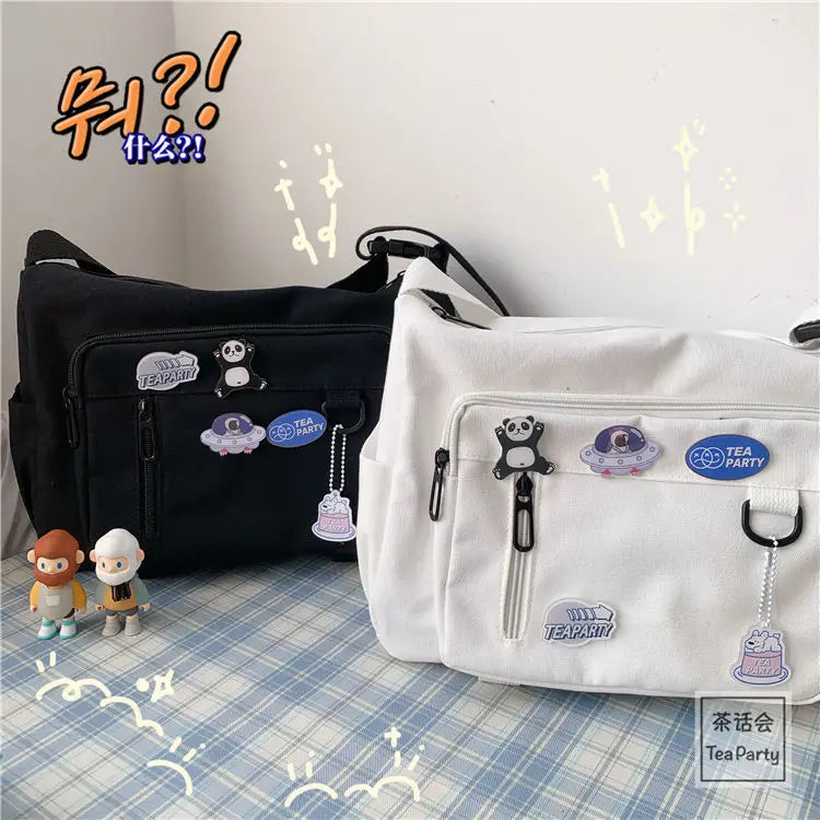 Harajuku Retro Messenger Bag Large Capacity Crossbody Bags for Women
