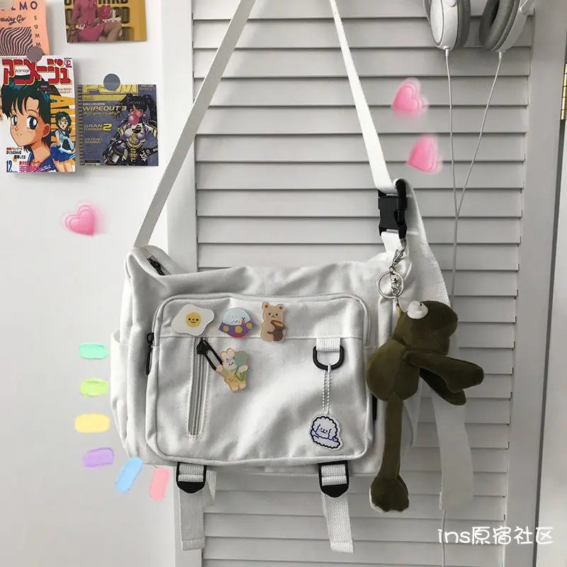 Harajuku Retro Messenger Bag Large Capacity Crossbody Bags for Women