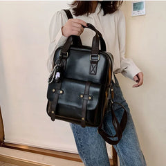 Student PU Leather Bag, Waterproof Schoolbag