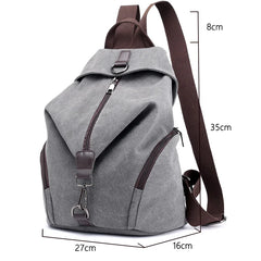 Canvas Backpack School Lady Girl
