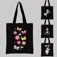 Patterned Large-capacity Shoulder Bag - All-match Canvas Tote