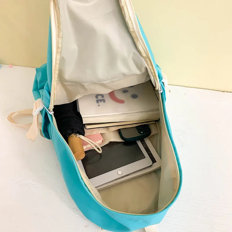 Preppy Style Girls' Backpack Waterproof Class Bag for Youth Women