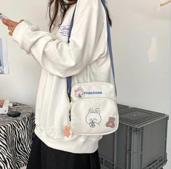 Solid Mini Straw Crossbody Bag for Women