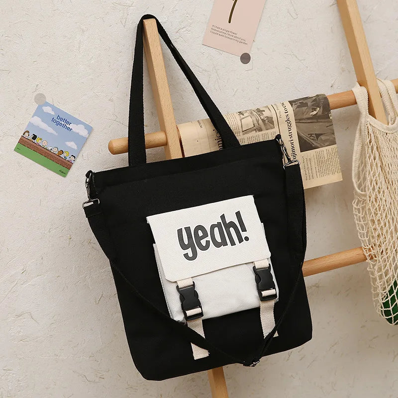 Large Capacity Women's Canvas Shoulder Bag Casual Messenger Handbag