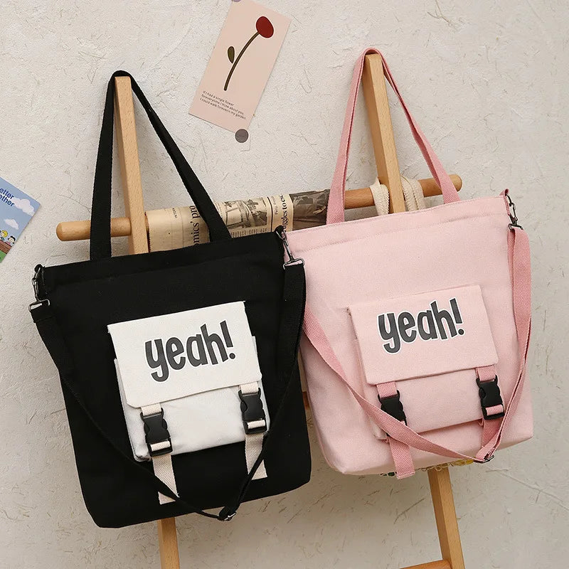 Large Capacity Women's Canvas Shoulder Bag Casual Messenger Handbag