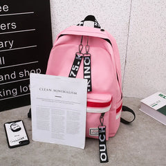 Stripes Canvas Backpack Teenager Girls Shoulder Bag High School Book bags