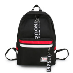Stripes Canvas Backpack Teenager Girls Shoulder Bag High School Book bags