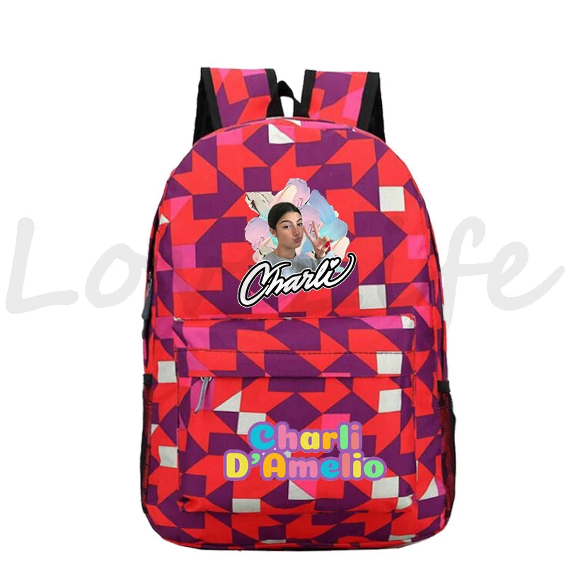Charli Damelio Backpack Women Travel Knapsacks