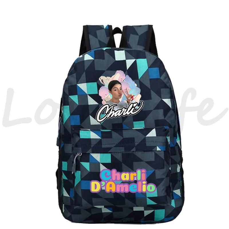 Charli Damelio Backpack Women Travel Knapsacks