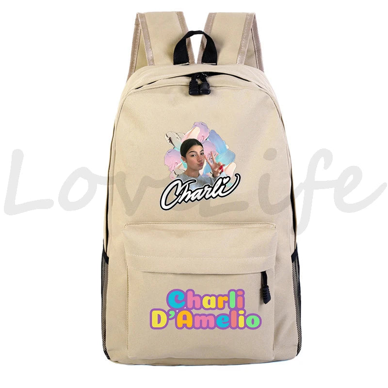 Charli Damelio Backpack Women Travel Knapsacks