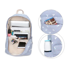 Students Cartoon Rabbit Printing Backpack Travel Bagpack Girls Laptop School Bag