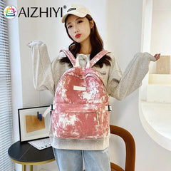 Tie Dye Large Backpack Women Travel School Rucksack Handbags