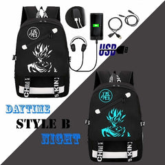 Goku Luminous Backpack USB Charging for Teenagers Travel Large Capacity