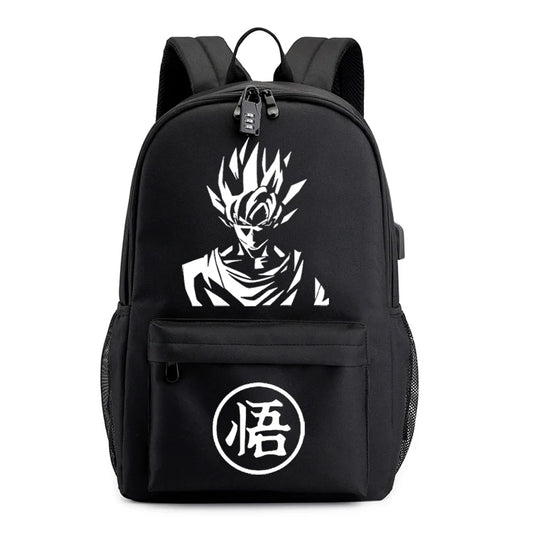 Goku School Backpacks USB Charging for Teenagers Travel Large Capacity