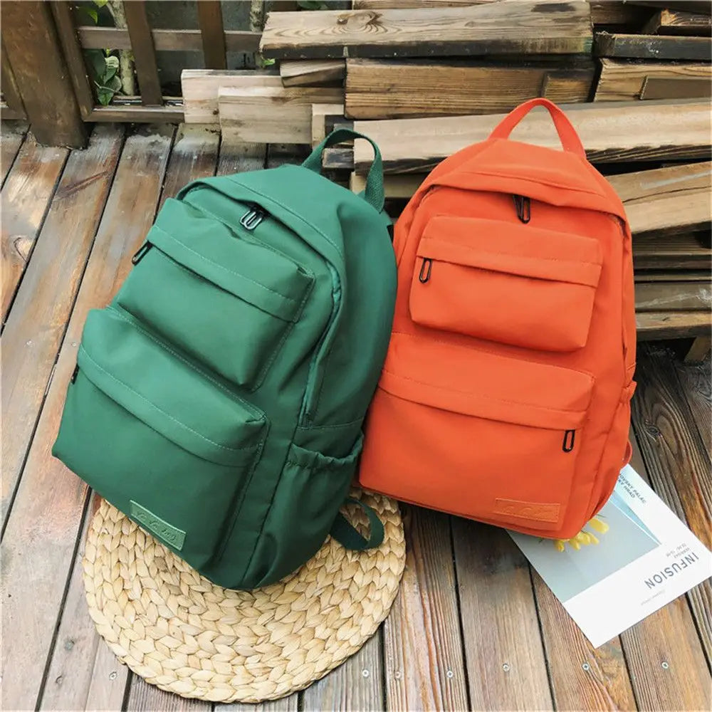 Waterproof Nylon Backpack for Women Teenage Girls School Bag
