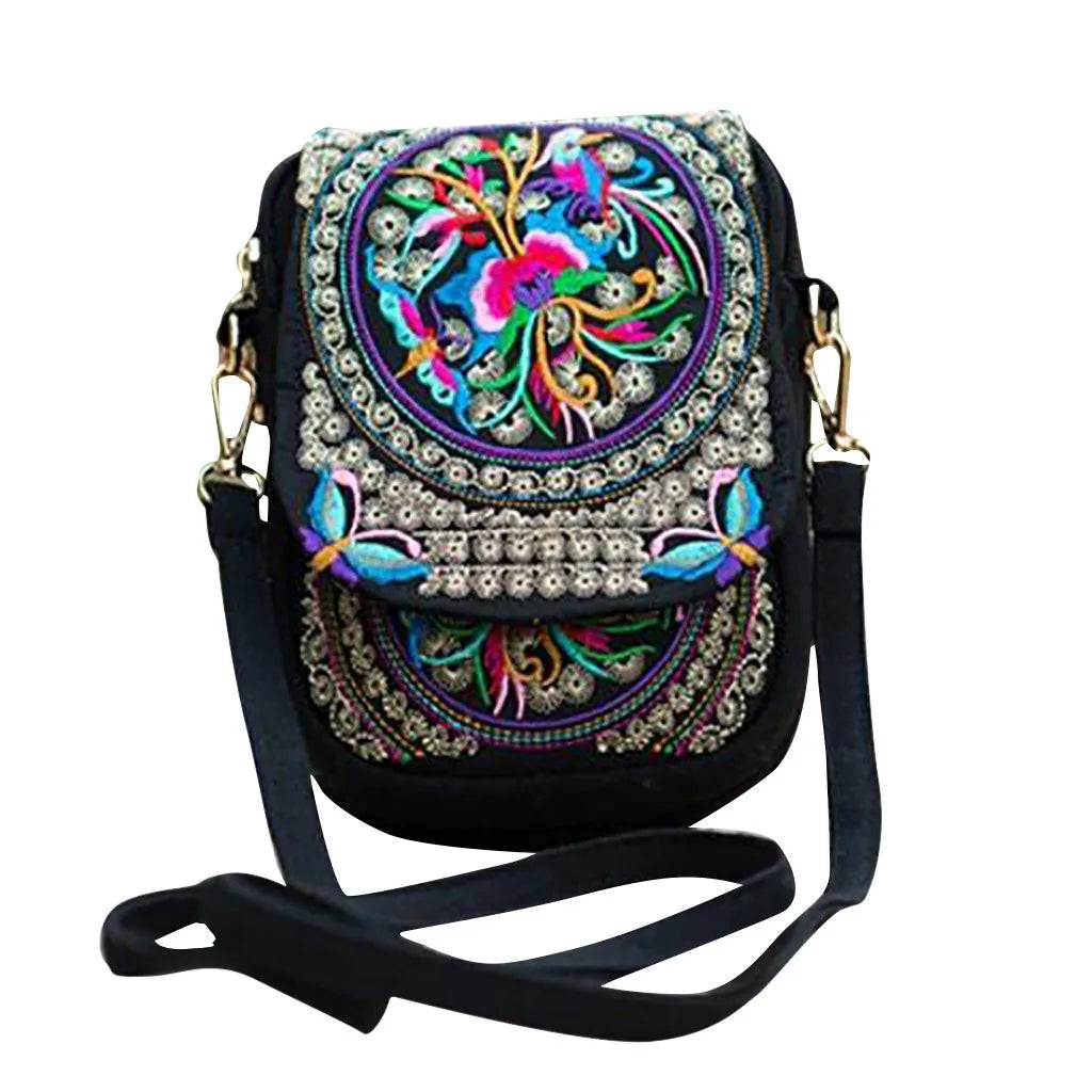 Ethnic Retro Mini Embroidered Bag Wallet for Women