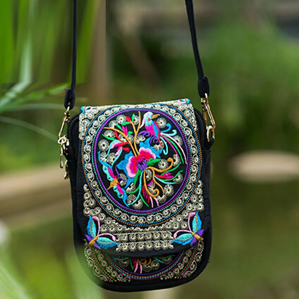 Ethnic Retro Mini Embroidered Bag Wallet for Women