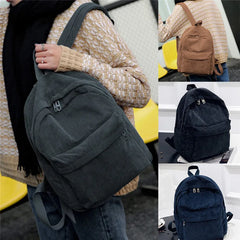 Soft Fabric Corduroy School Backpack for Teenage Girls