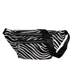 Cow Stripe Printed PU Waist Bag for Women