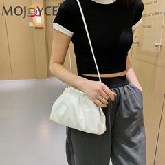 Stylish Dumpling Clip Purse Bag Soft PU Leather Cloud Underarm Shoulder Ba
