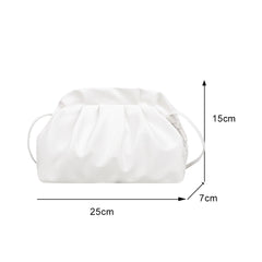 Stylish Dumpling Clip Purse Bag Soft PU Leather Cloud Crossbody Pouch