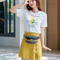 Leopard Printed PU Leather Chain Waist Bag for Women Fanny Pack