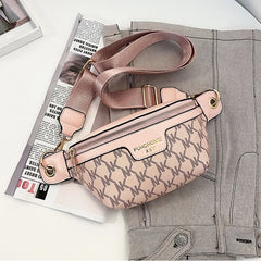 Letter Printed PU Leather Waist Bag for Women Fanny Pack