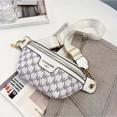 Letter Printed PU Leather Waist Bag for Women Fanny Pack