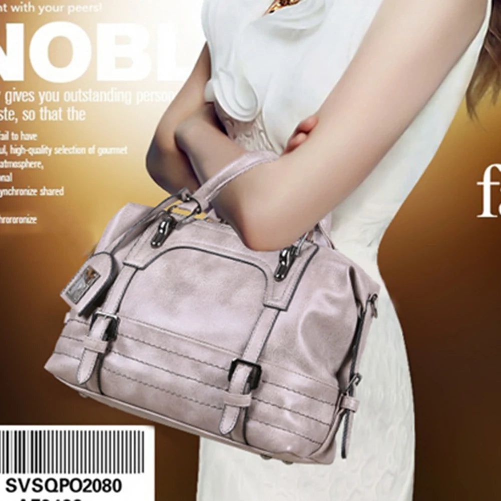 Retro PU Leather Travel Messenger Bag for Women