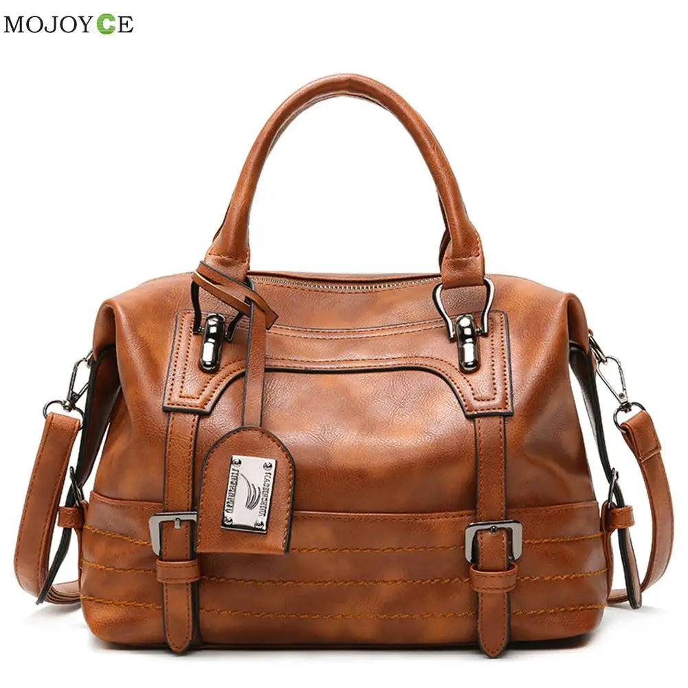Retro PU Leather Travel Messenger Bag for Women