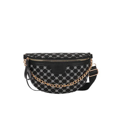 Plaid PU Leather Chain Waist Bag Women Fanny Pack