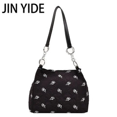 Rose Printed PU Leather Shoulder Bag Bucket Tote for Women