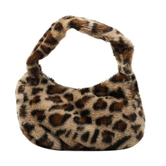 Leopard Pattern Shoulder Bag Lightweight Zipper Handbag for Travel