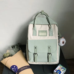 Stylish Retro Women's Backpack Contrast Colors School Travel Rucksack