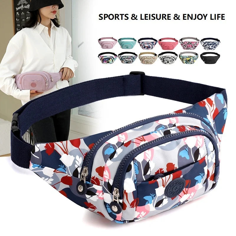 Women's Nylon Waist Bag Sports Fanny Pack