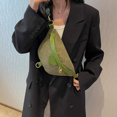 Striped Corduroy Waist Bag for Women Stylish Fanny Pack