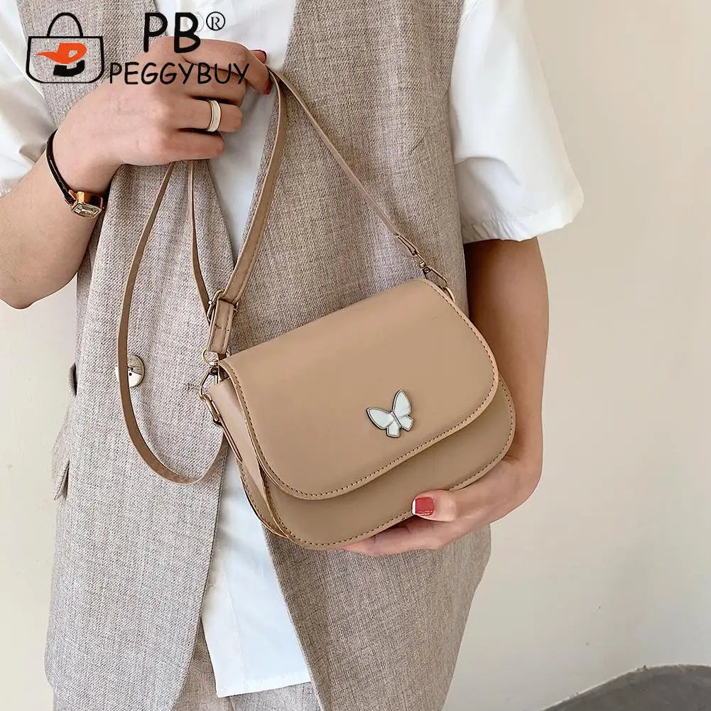 Stylish Women Butterfly PU Leather Shoulder Crossbody Bag