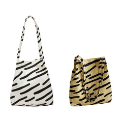 Stylish Women Canvas Shoulder Bag Large Capacity Grocery Handbags