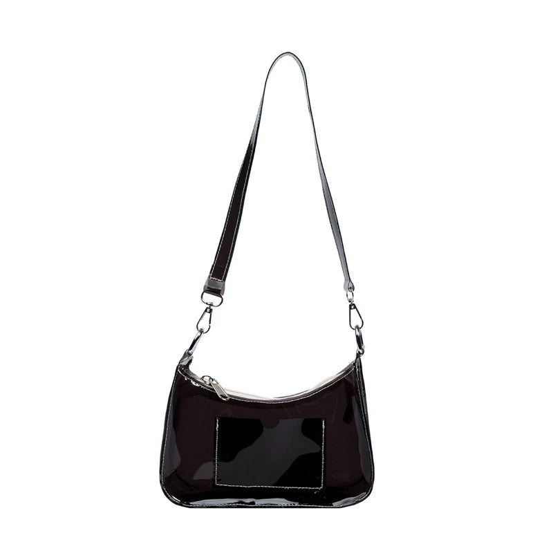 Clear Jelly Bag Small Square Underarm Bag Female Zipper Shoulder Bag