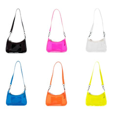 Clear Jelly Bag Small Square Underarm Bag Female Zipper Shoulder Bag