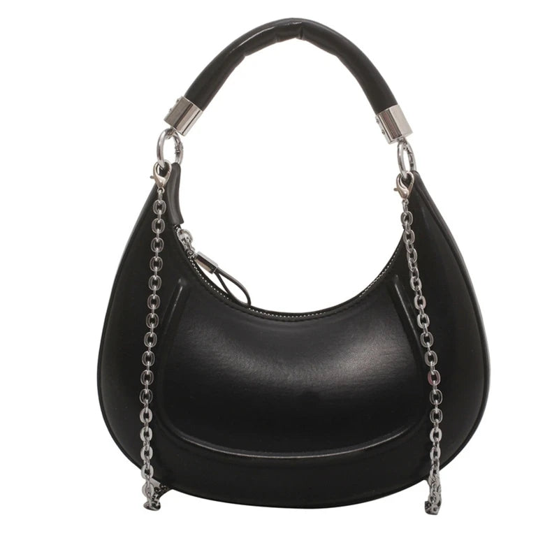 Stylish Women Hobo Bag PU Leather Clutch Purse Chain Crossbody Purse
