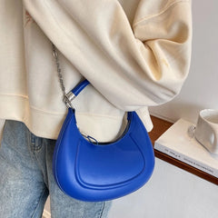 Stylish Women Hobo Bag PU Leather Clutch Purse Chain Crossbody Purse