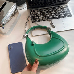 Stylish Women Hobo Bag PU Leather Clutch Purse Chain Crossbody Purse