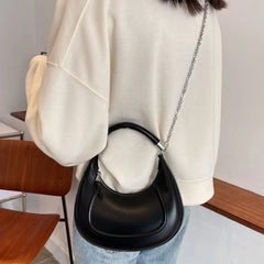 Stylish Women Hobo Bag PU Leather Clutch Purse Chain Crossbody Purse