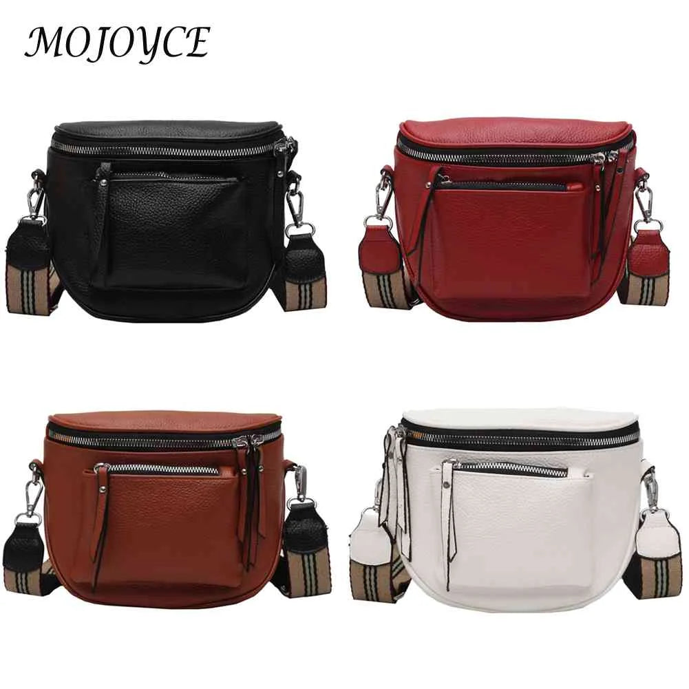 Women's Pure Saddle Clutch Handbag Casual PU Leather Shoulder Bag