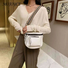Women's Pure Saddle Clutch Handbag Casual PU Leather Shoulder Bag