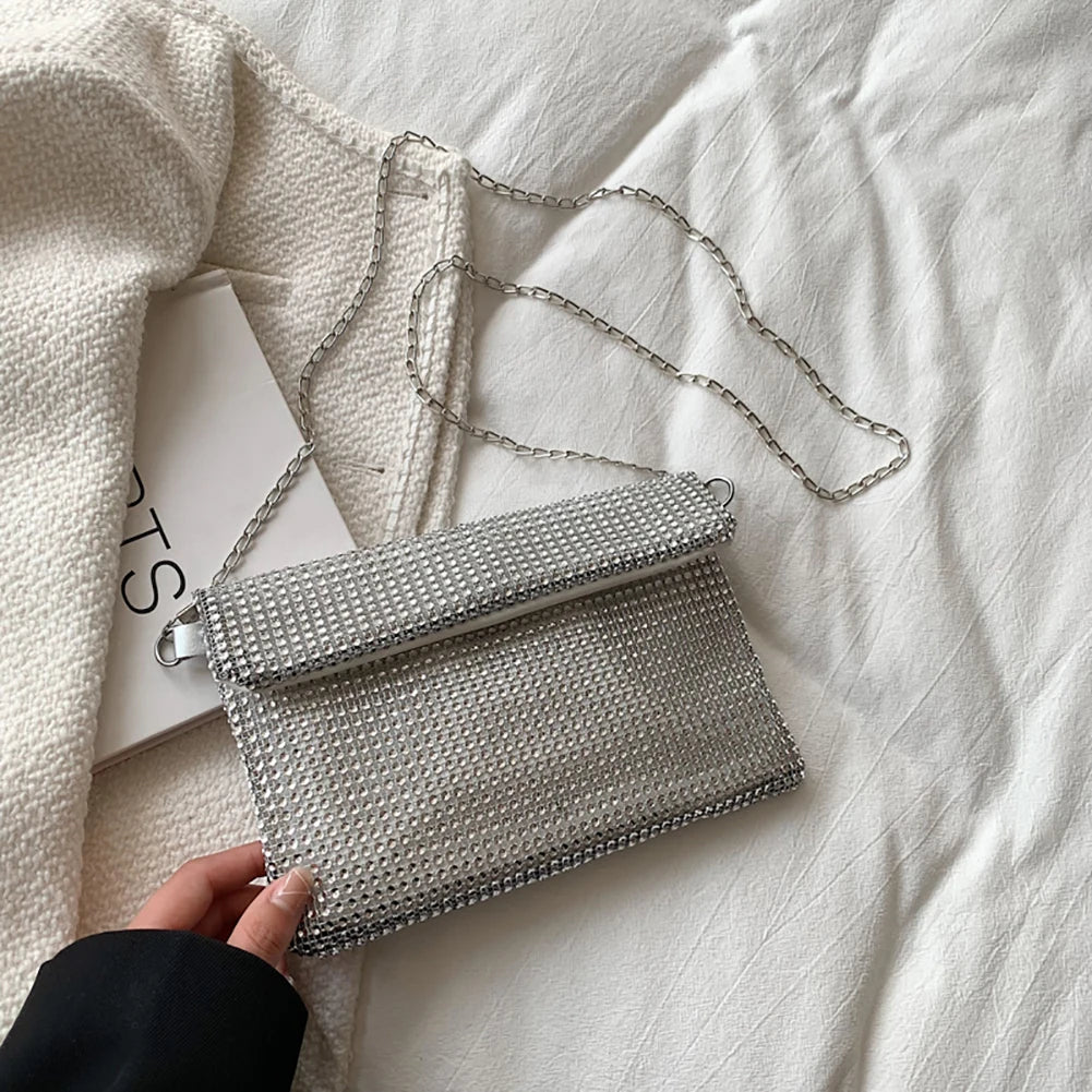 Women Rhinestones Evening Bag Crossbody Handbag