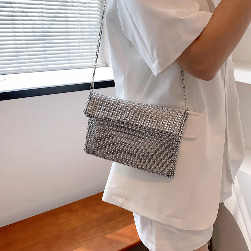 Women Rhinestones Evening Bag Crossbody Handbag